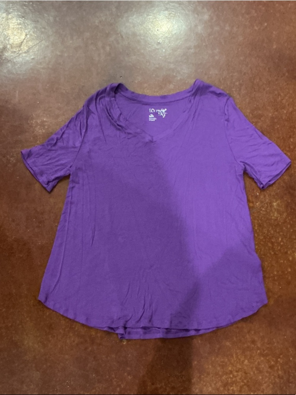 Terra & Sky V-Neck Short Sleeve Tee in Purple